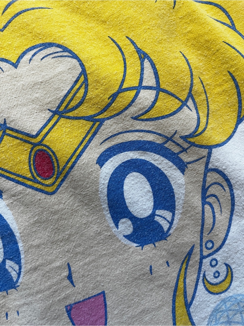 Sailor Moon Graphic Tee - White with Yellow & Pink Print - Picture 3 of 5